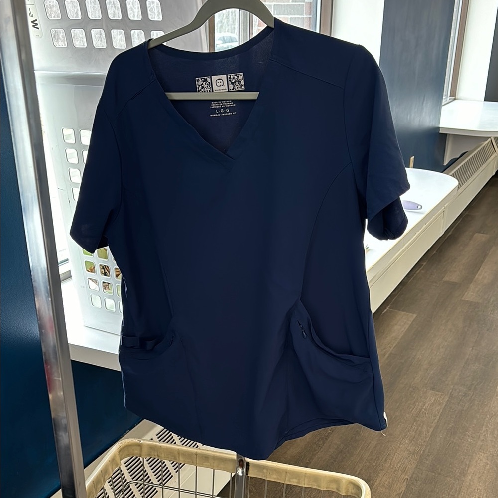Navy Blue Women's scrub Top